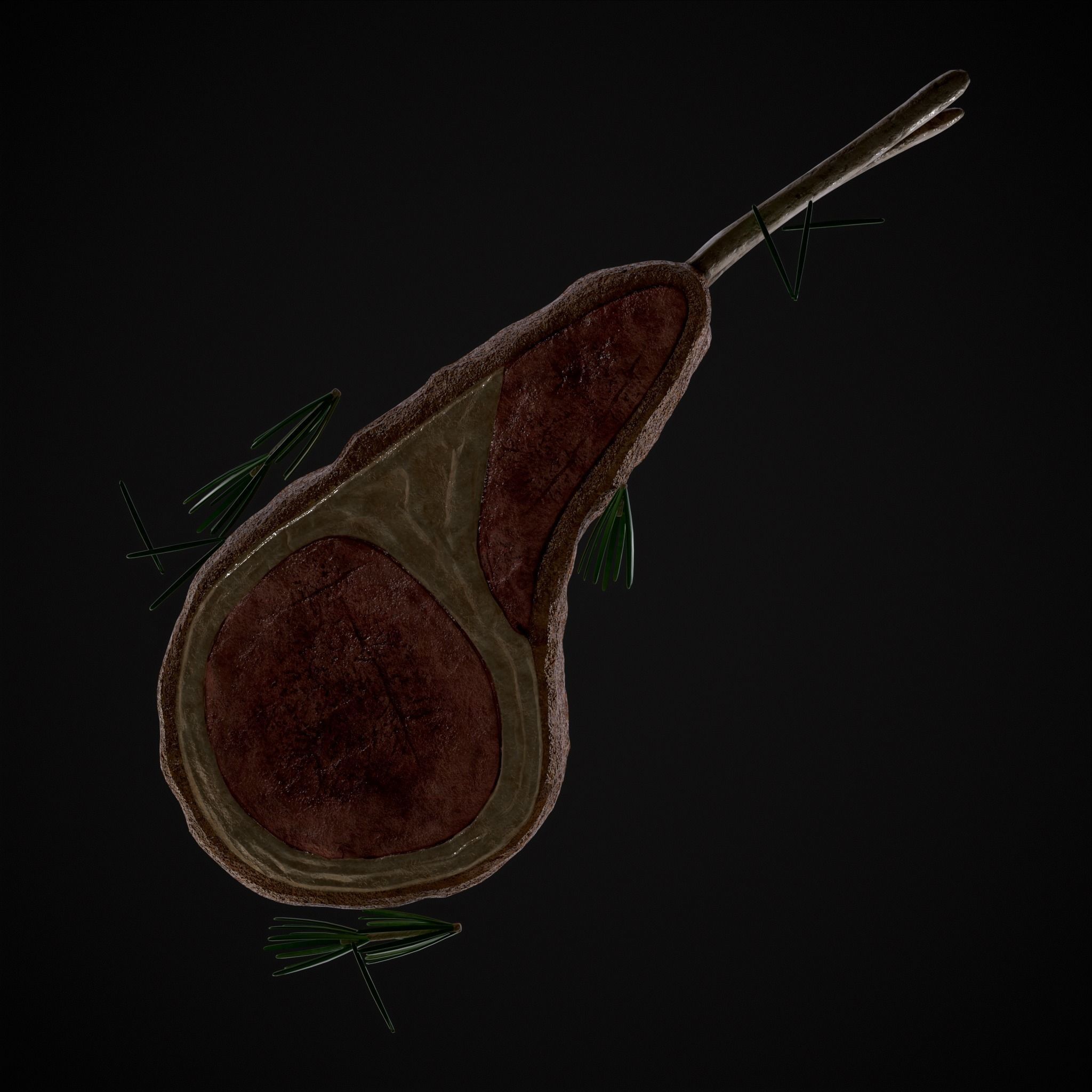 Breaded Rack of Lamb with Rosemary Low-poly 3D model_15