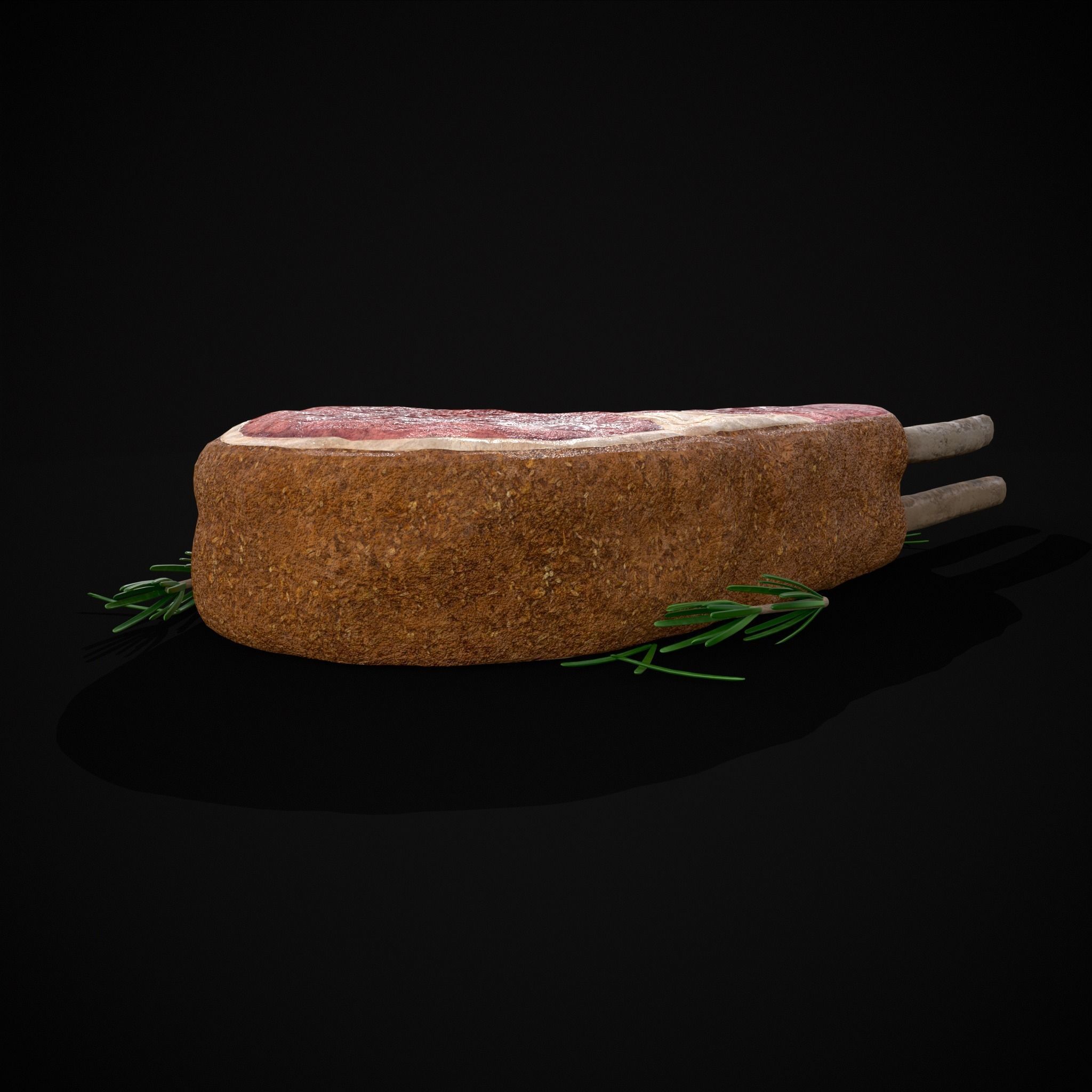 Breaded Rack of Lamb with Rosemary Low-poly 3D model_17