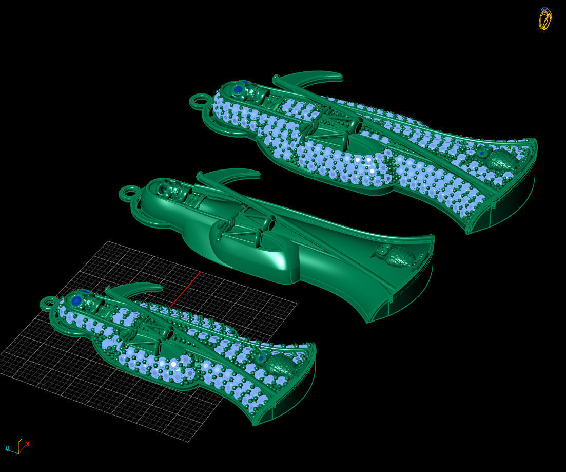 3 MODELS Holy Death Pendant 3D STL 3DM Skull Santa Muerte 3D print model_10