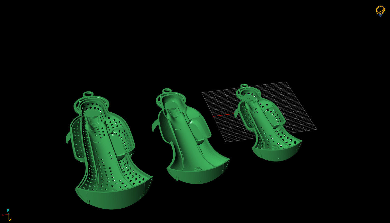 3 MODELS Holy Death Pendant 3D STL 3DM Skull Santa Muerte 3D print model_15