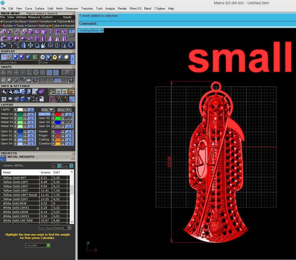 3 MODELS Holy Death Pendant 3D STL 3DM Skull Santa Muerte 3D print model_14