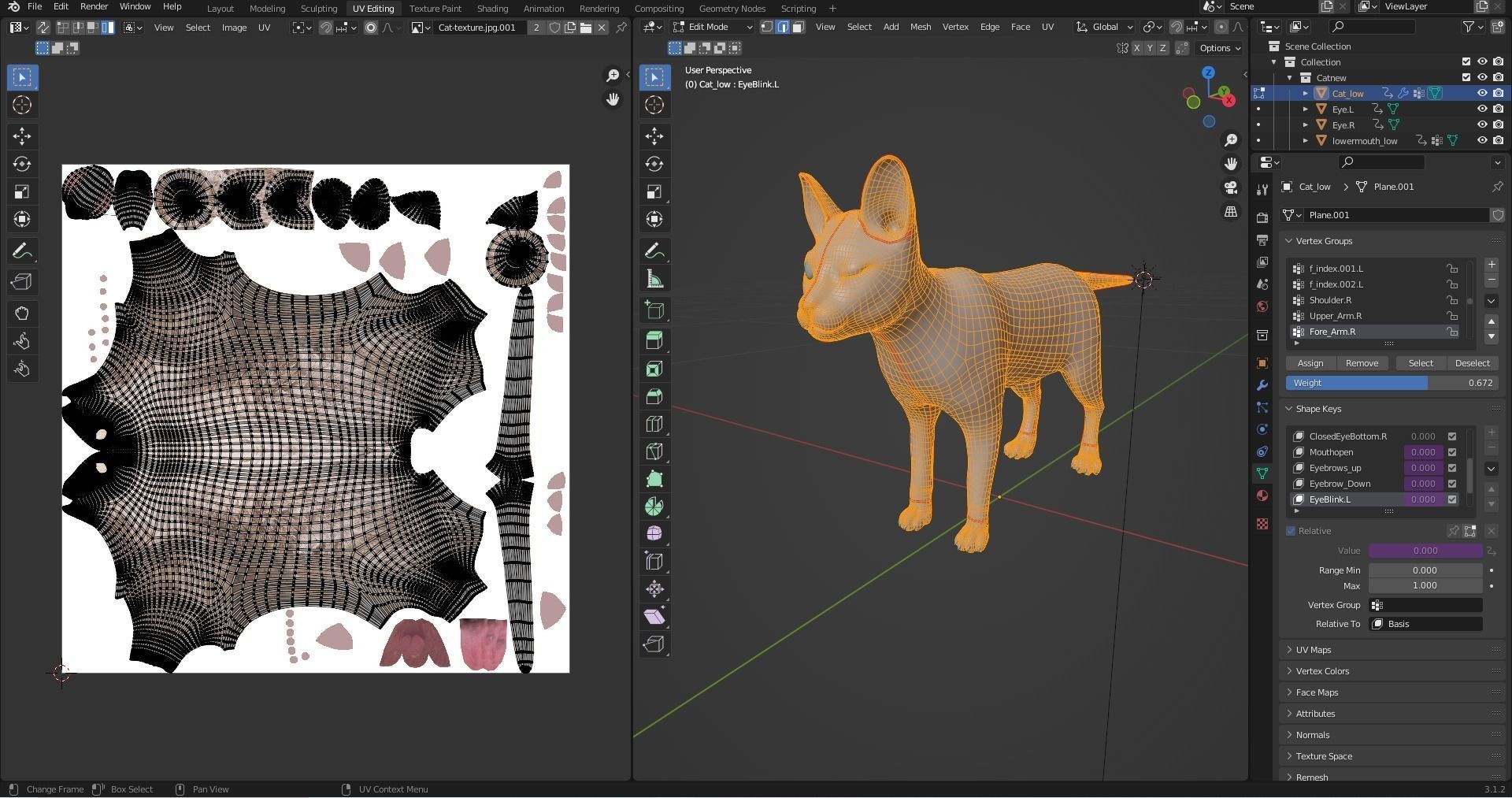 Calico Cat Rigged in Blender Low-poly 3D model_11
