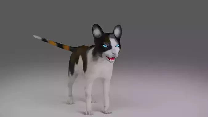 Calico Cat  Rigged in Blender 