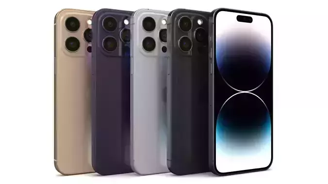 Apple iPhone 14 Pro Max All Color Low-poly 3D model