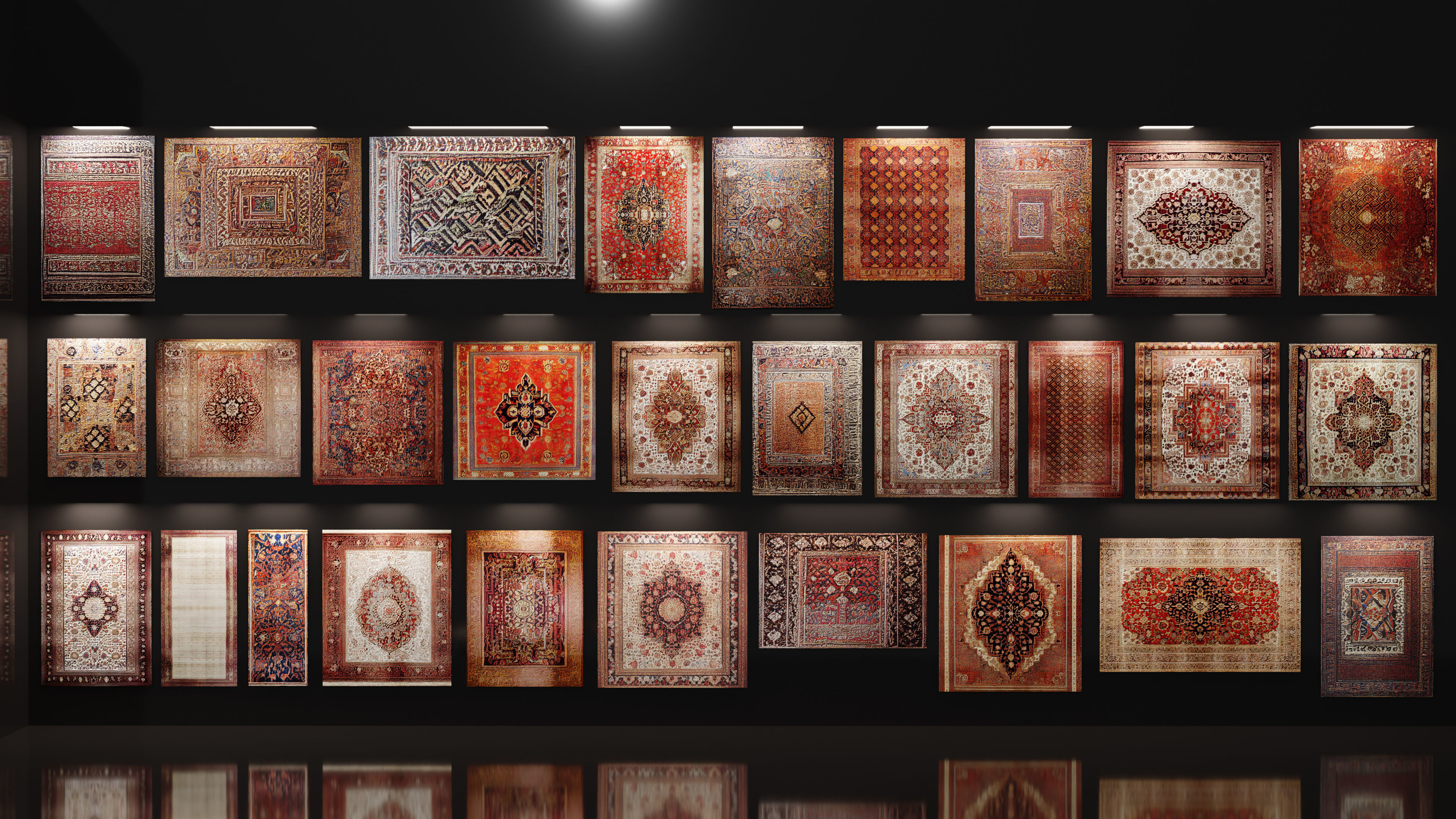 30 Low Poly Eastern-Persian Carpets Pack Low-poly 3D model_1