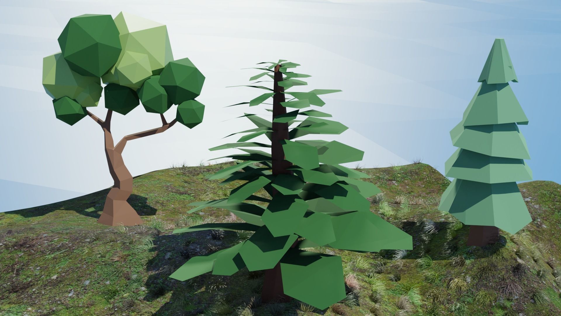 3D LowPoly Trees Pack Low-poly 3D model_2