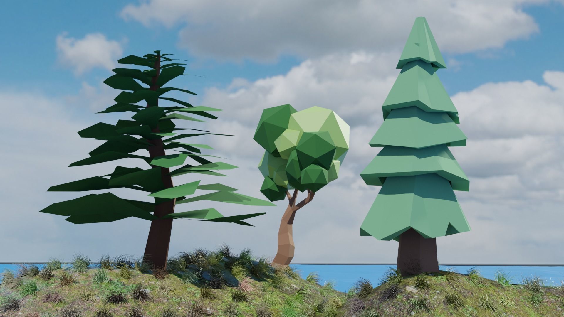 3D LowPoly Trees Pack Low-poly 3D model_3