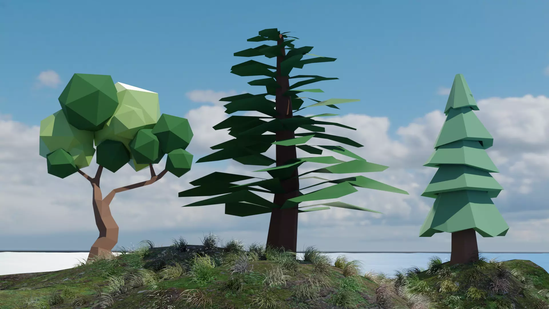 3D LowPoly Trees Pack Low-poly 3D model_0