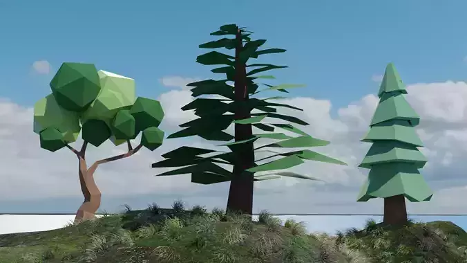 3D LowPoly Trees Pack Low-poly 3D model 3D LowPoly Trees Pack Low-poly 3D model