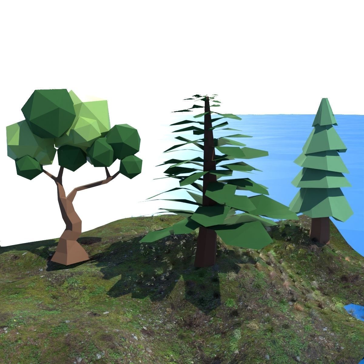 3D LowPoly Trees Pack Low-poly 3D model_1