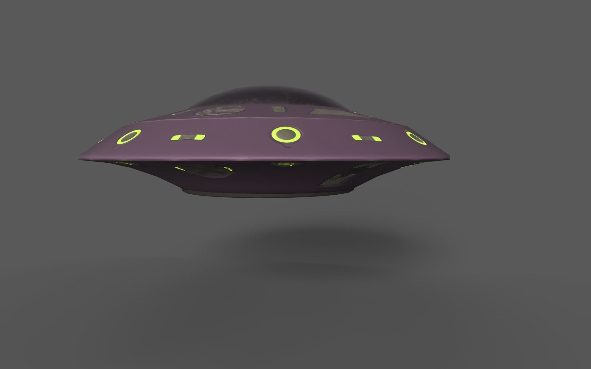 Alien Spaceships Low-poly 3D model_10