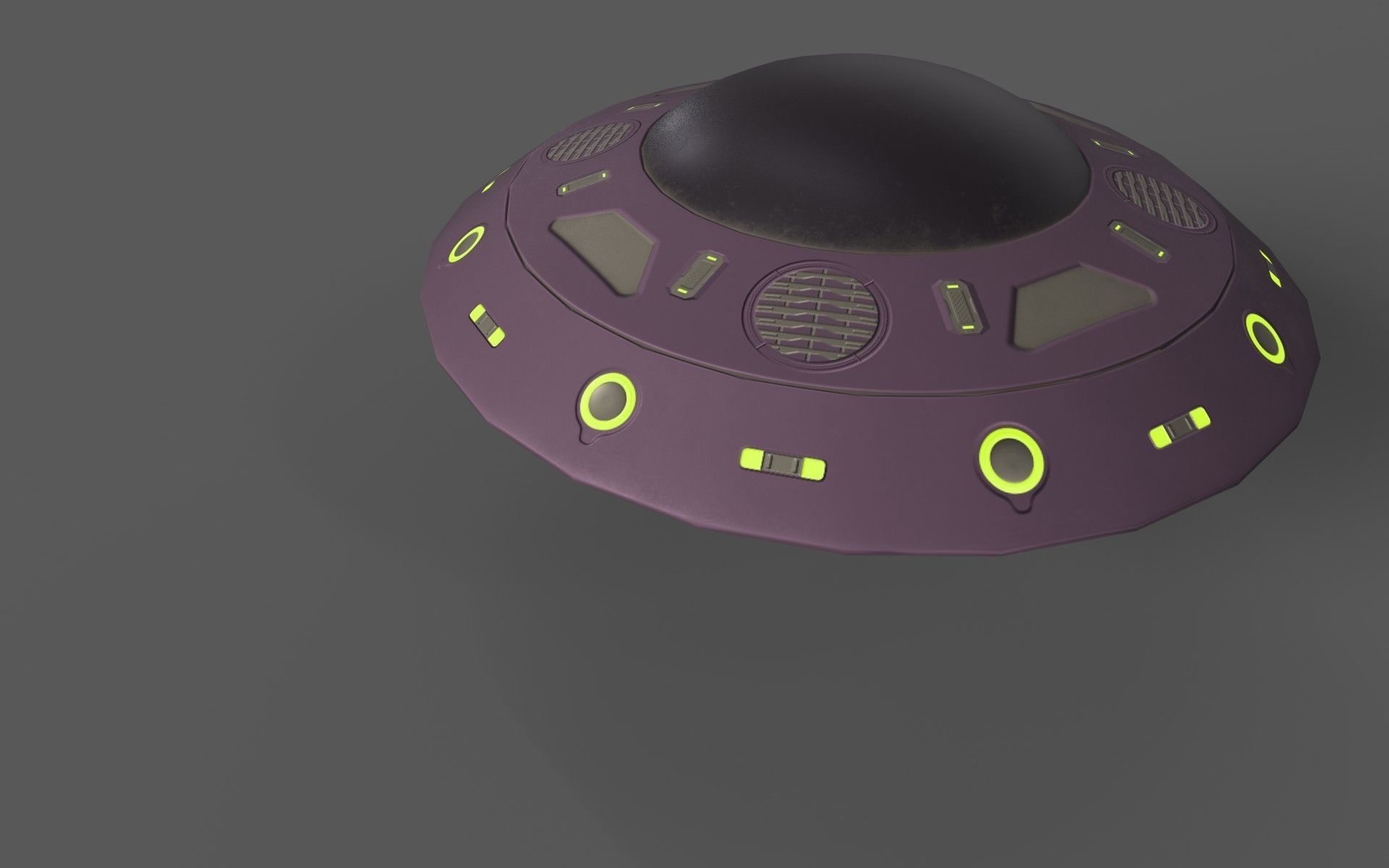 Alien Spaceships Low-poly 3D model_8