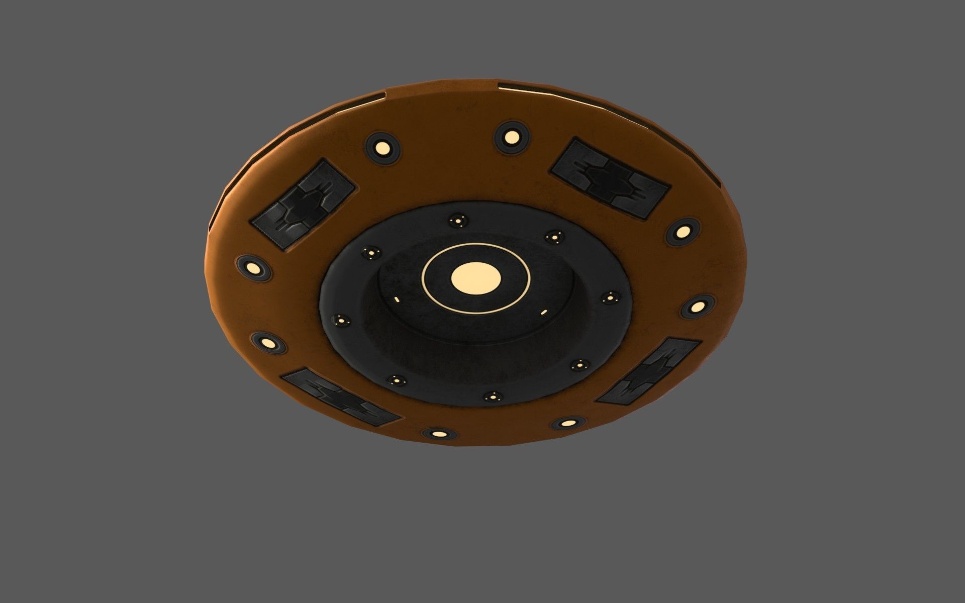 Alien Spaceships Low-poly 3D model_6