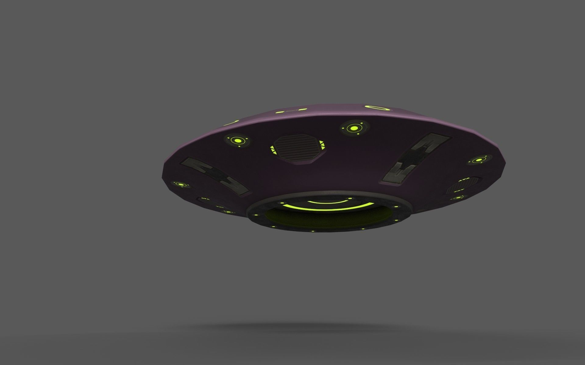 Alien Spaceships Low-poly 3D model_9