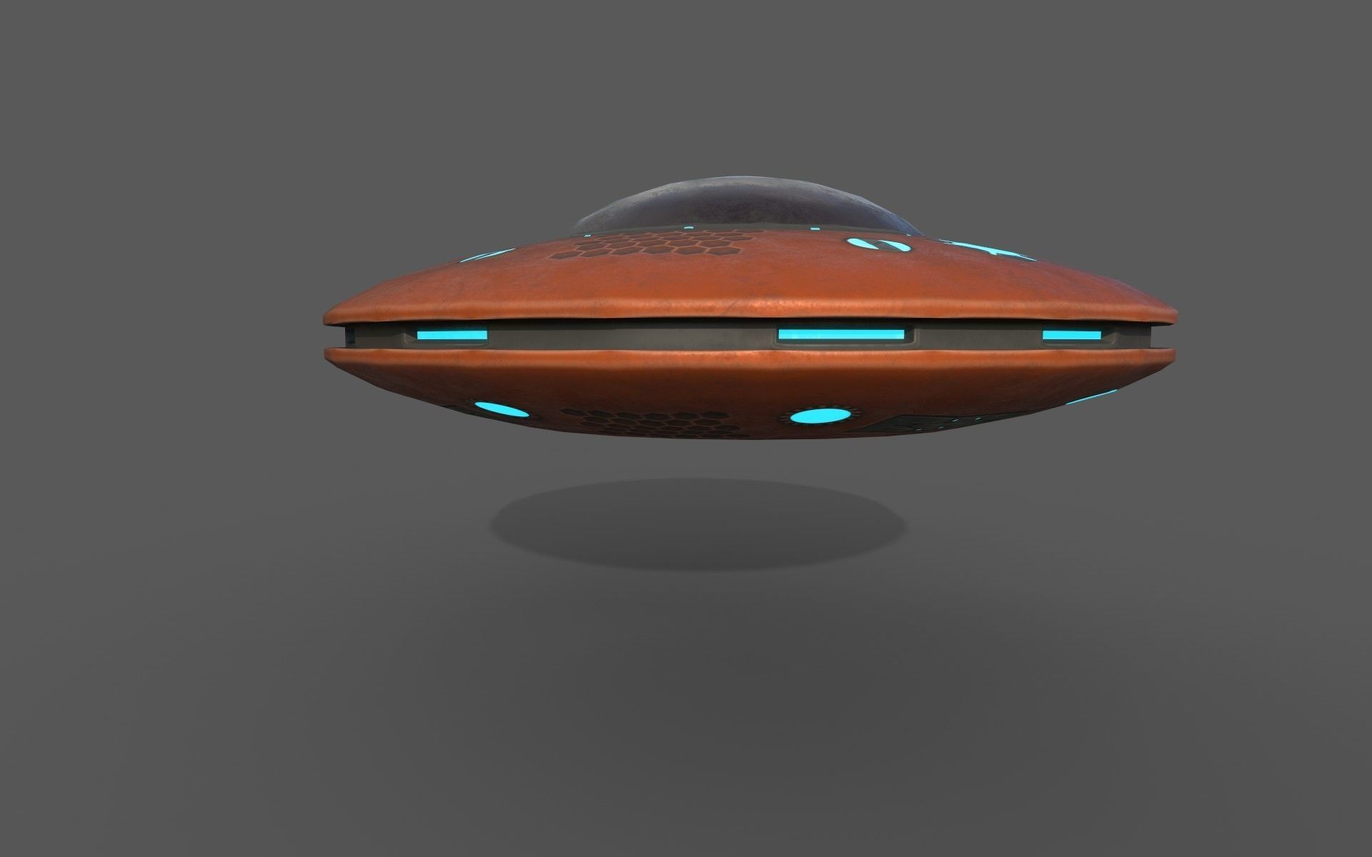 Alien Spaceships Low-poly 3D model_1