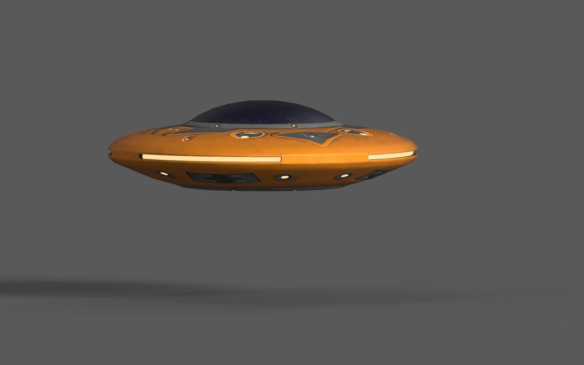 Alien Spaceships Low-poly 3D model_7