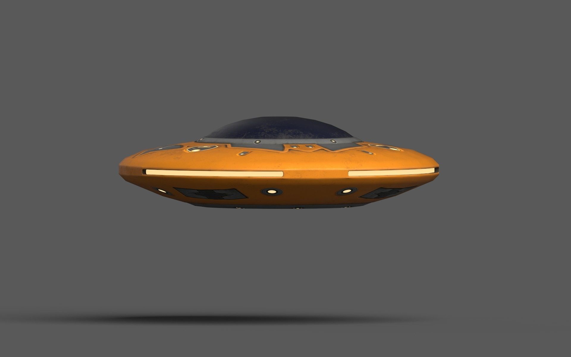 Alien Spaceships Low-poly 3D model_5