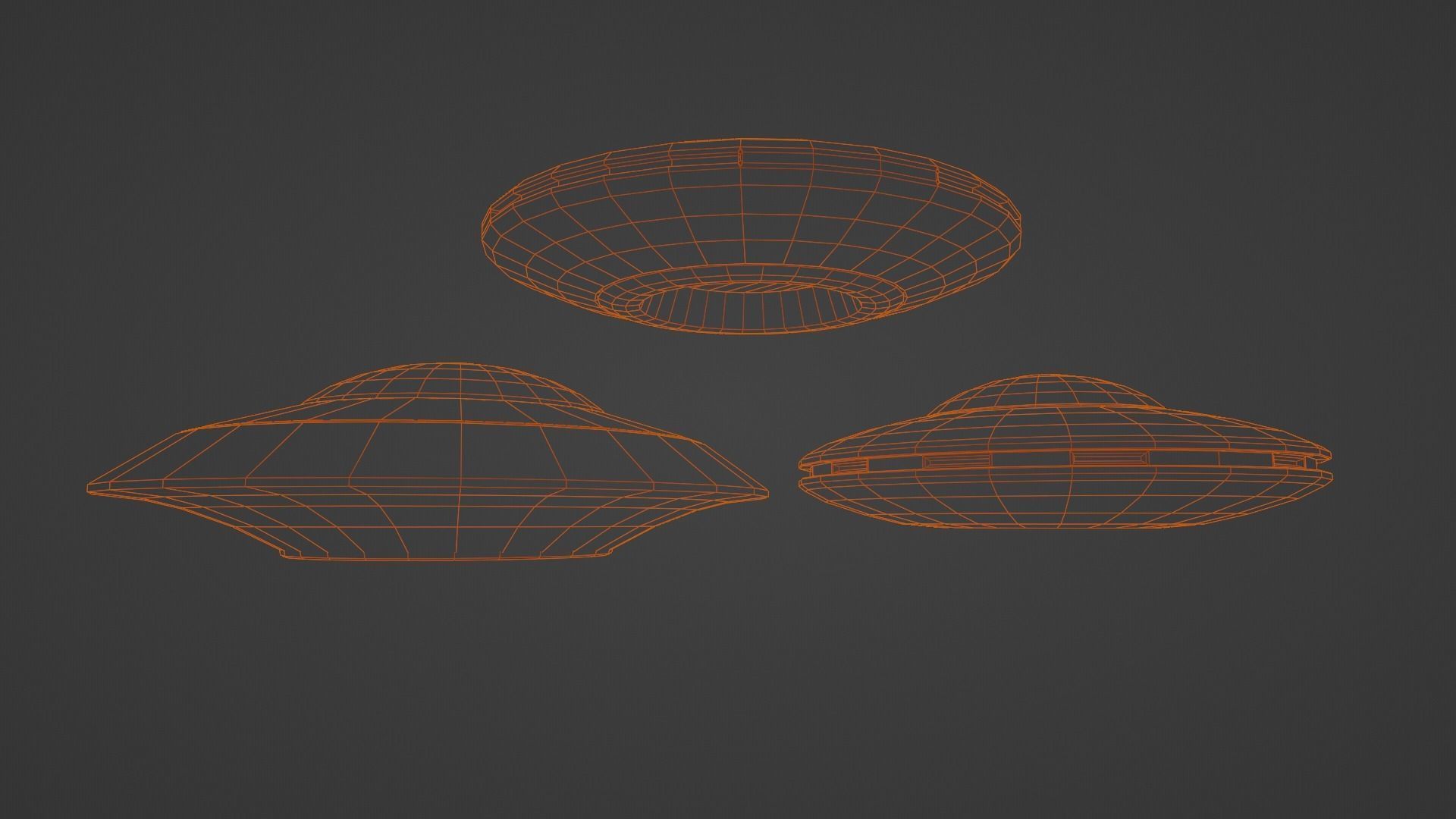 Alien Spaceships Low-poly 3D model_14