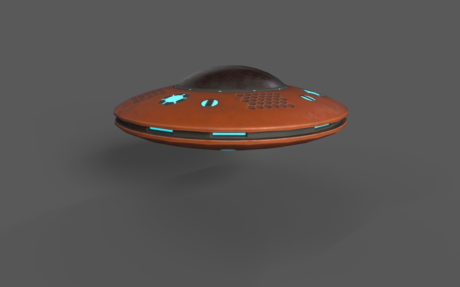 Alien Spaceships Low-poly 3D model_2