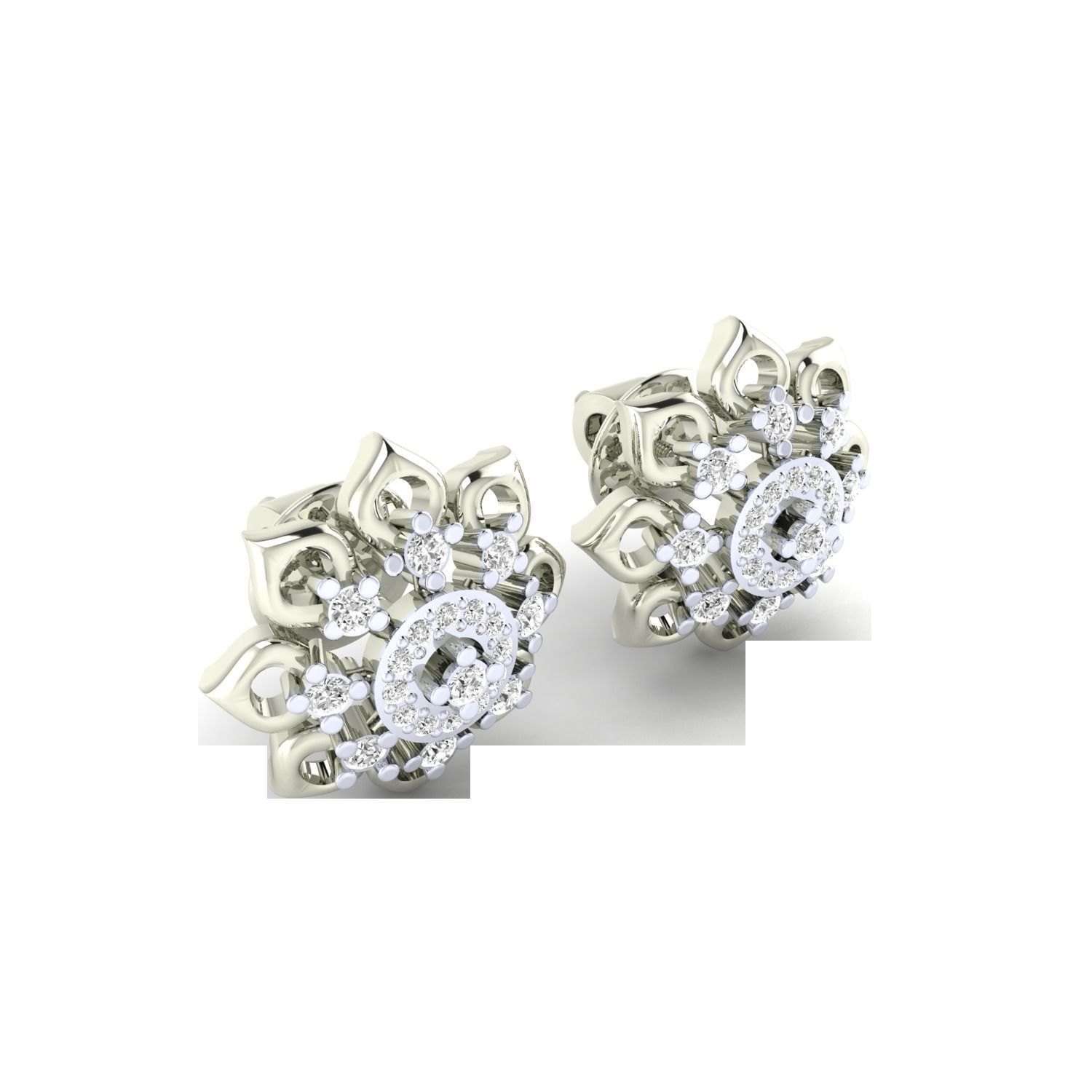 Women earrings 3D print model_4