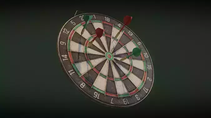 Dart Game Set Low-poly 3D model