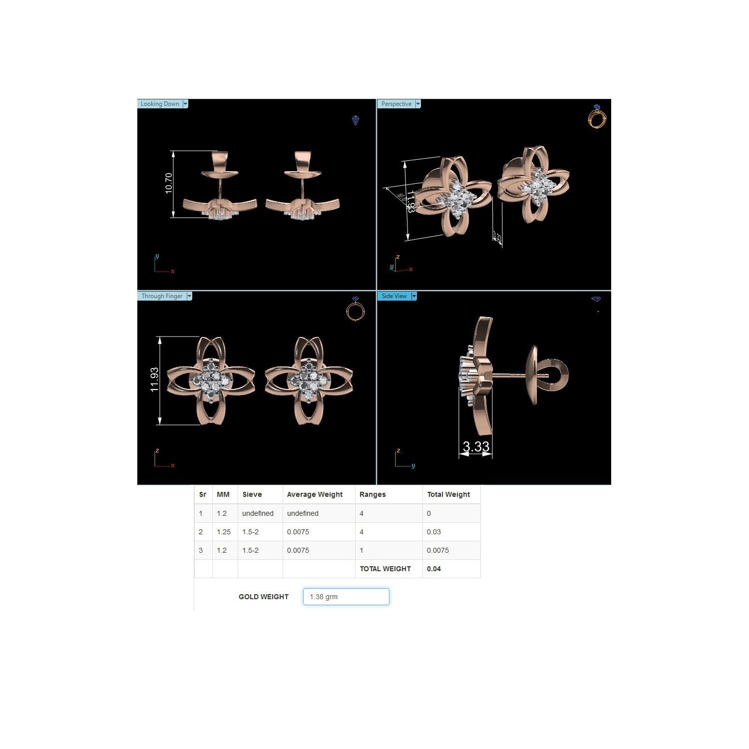 Women earrings 3D print model_7