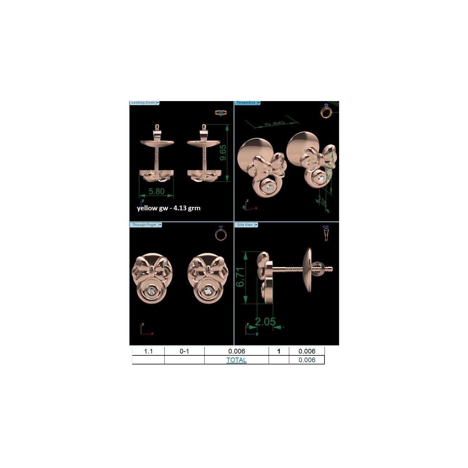 Women earrings 3D print model_18