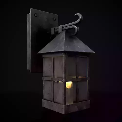 Wall Mounted Metal Square Candle House Low-poly 3D model