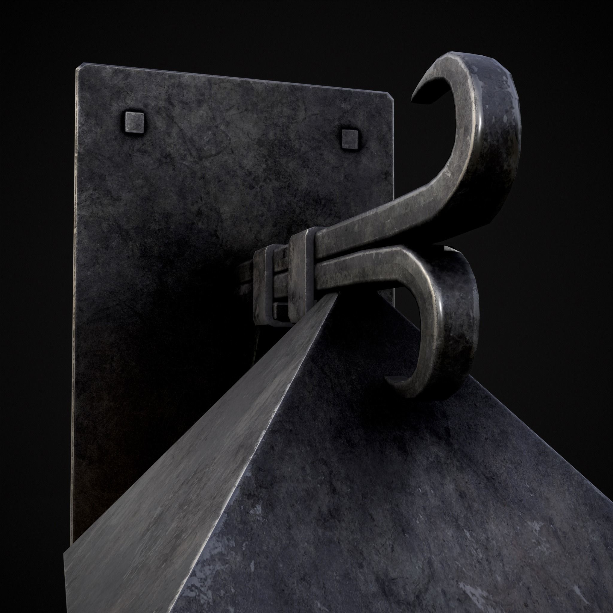 Wall Mounted Metal Square Candle House Low-poly 3D model_23