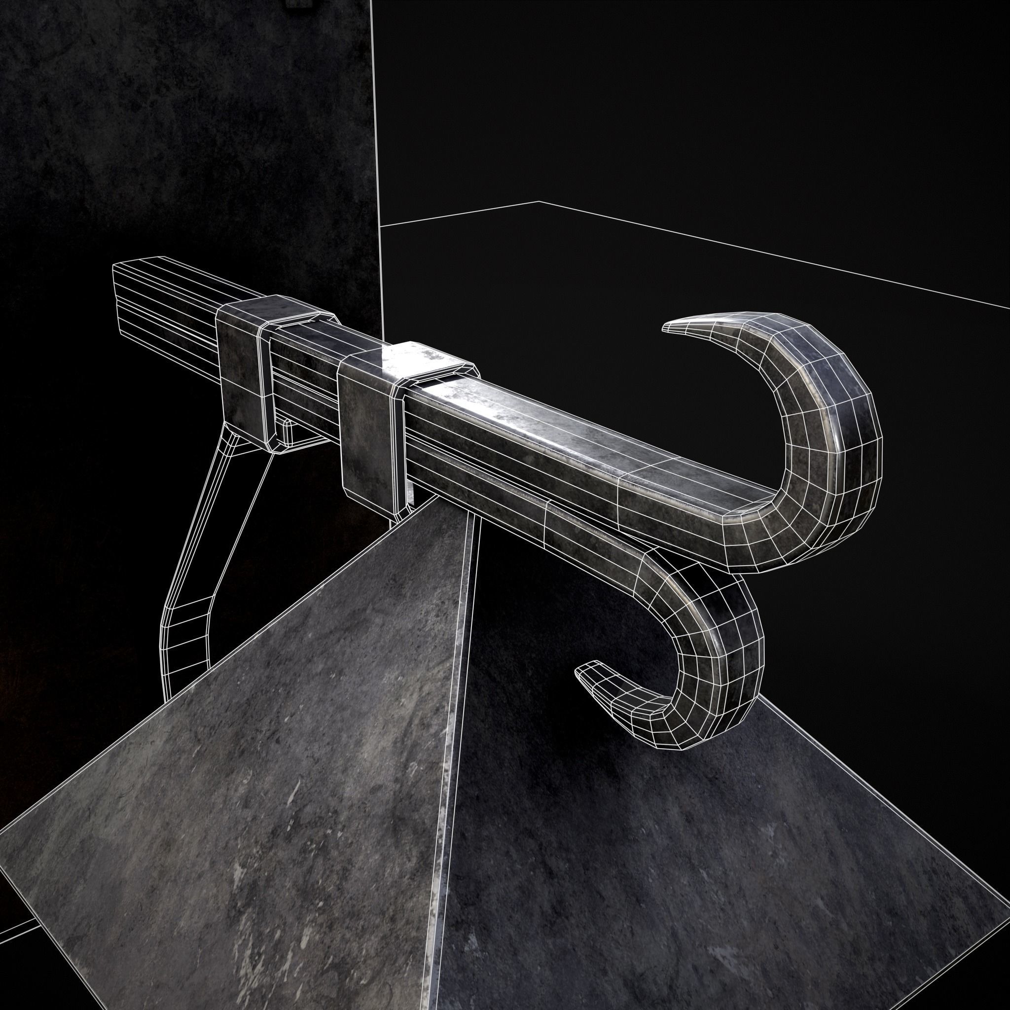 Wall Mounted Metal Square Candle House Low-poly 3D model_16