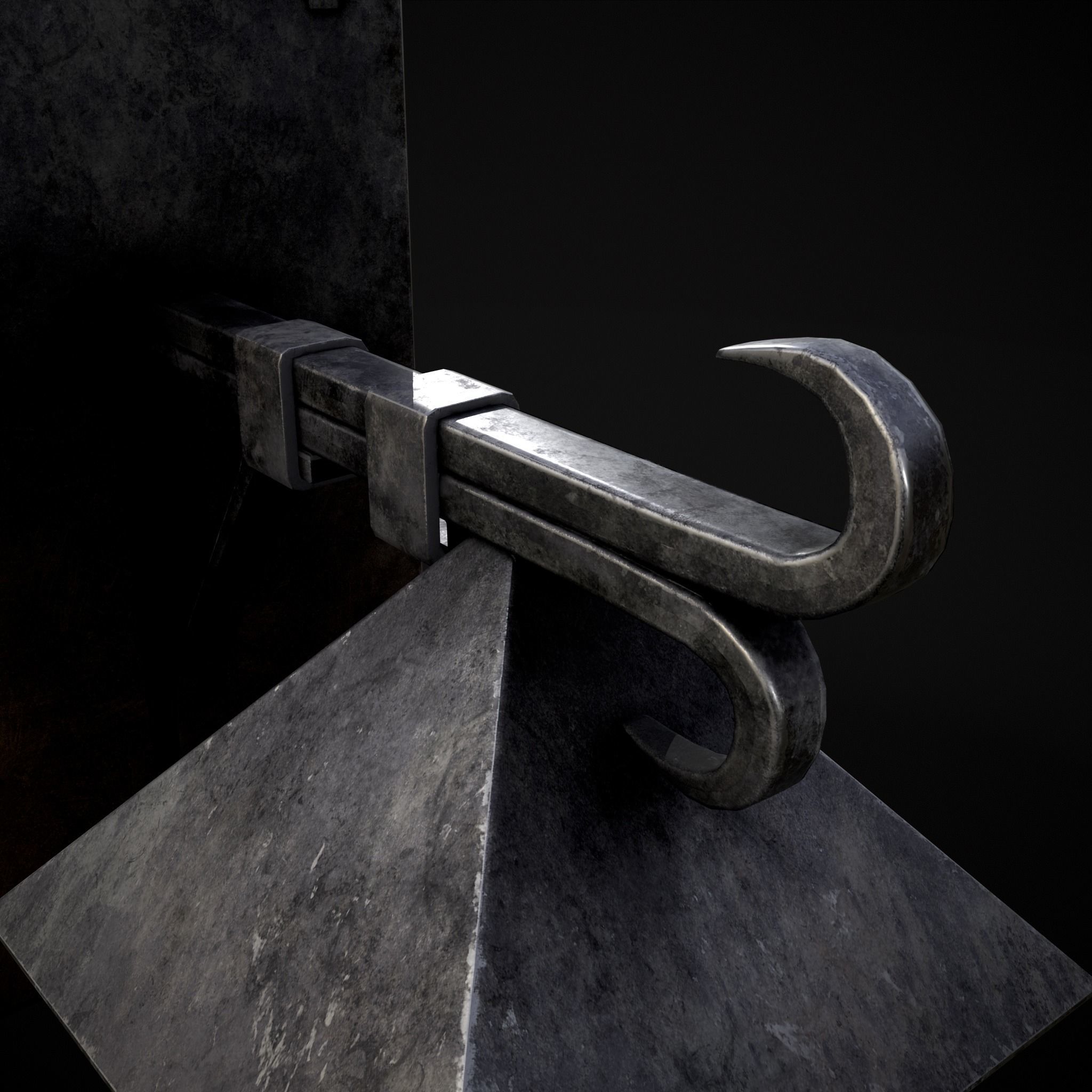 Wall Mounted Metal Square Candle House Low-poly 3D model_15