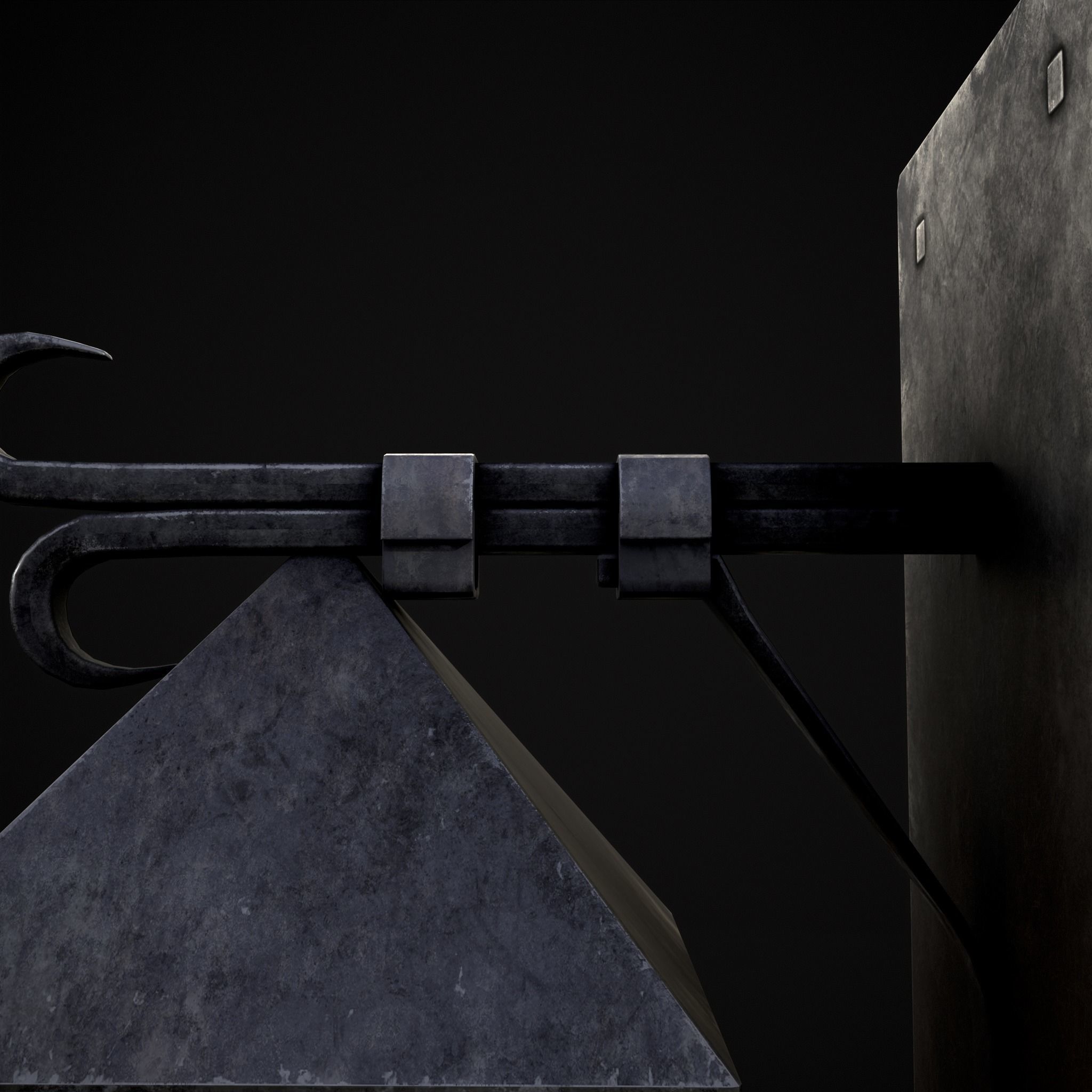 Wall Mounted Metal Square Candle House Low-poly 3D model_25