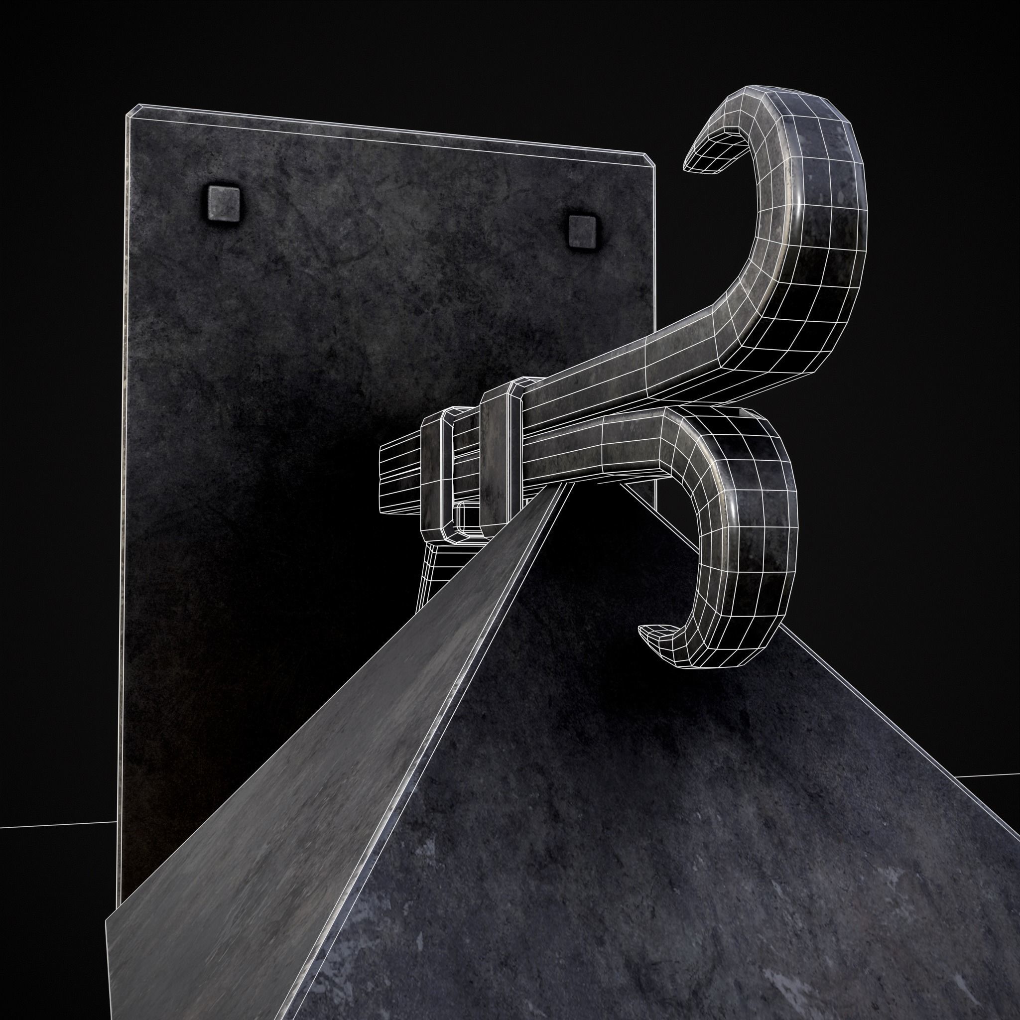 Wall Mounted Metal Square Candle House Low-poly 3D model_24