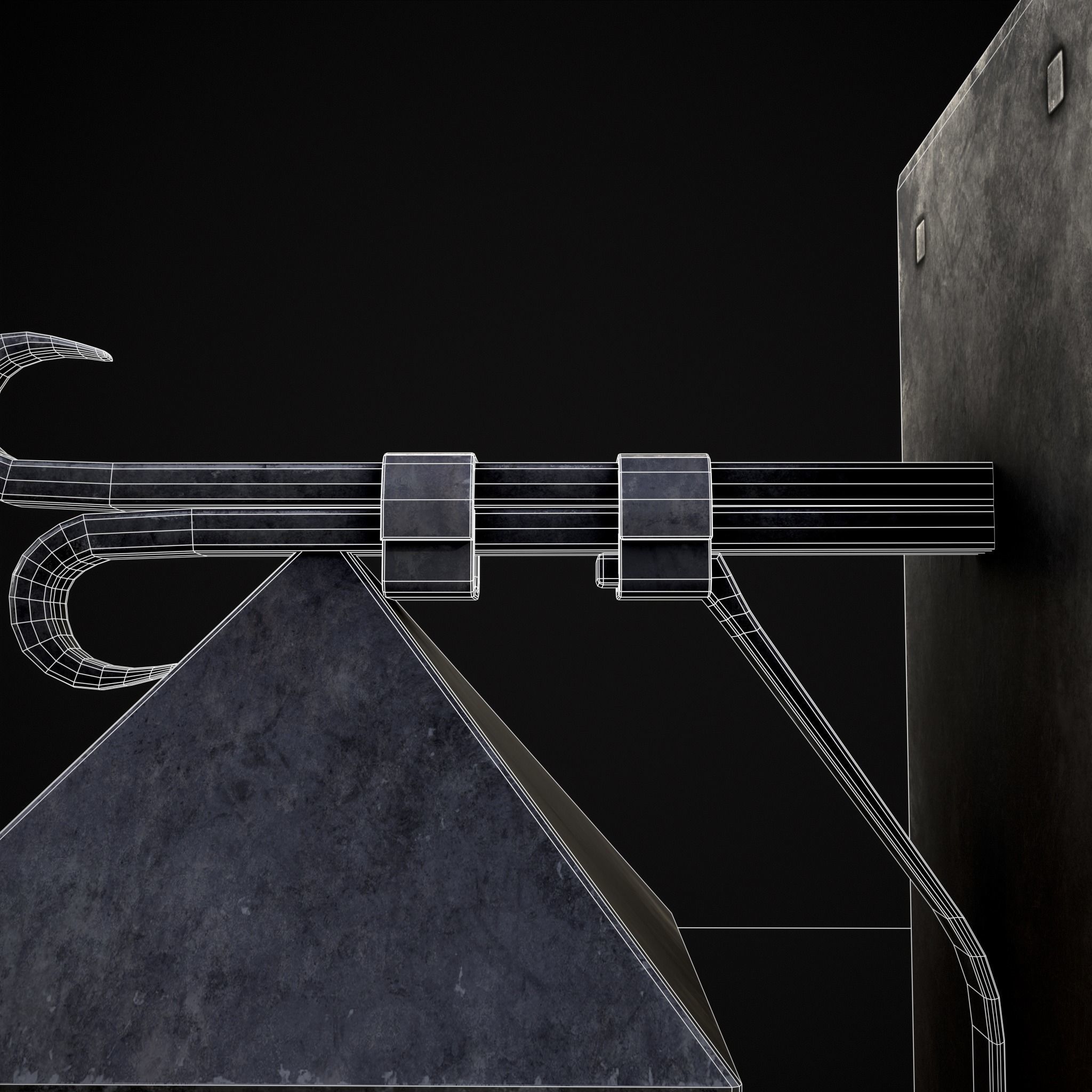 Wall Mounted Metal Square Candle House Low-poly 3D model_26