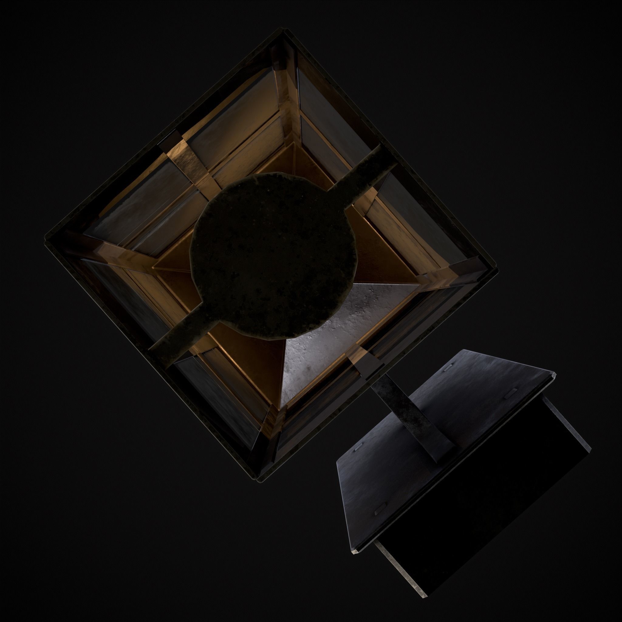 Wall Mounted Metal Square Candle House Low-poly 3D model_13