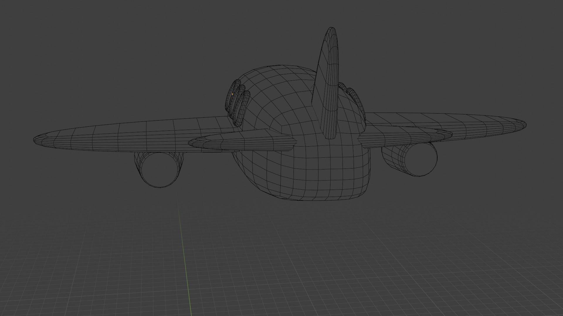 Cute lowpoly pink Airplane Low-poly 3D model_14