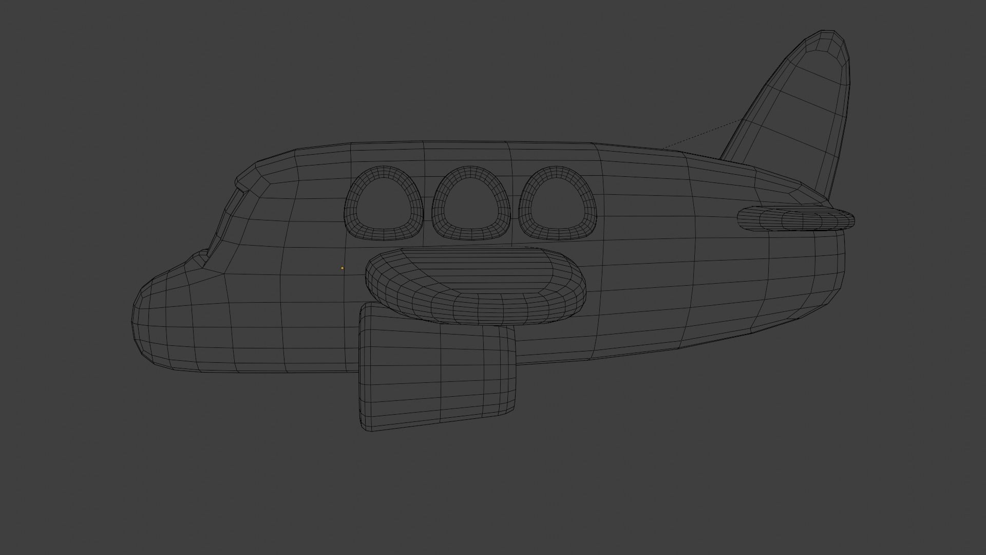 Cute lowpoly pink Airplane Low-poly 3D model_12