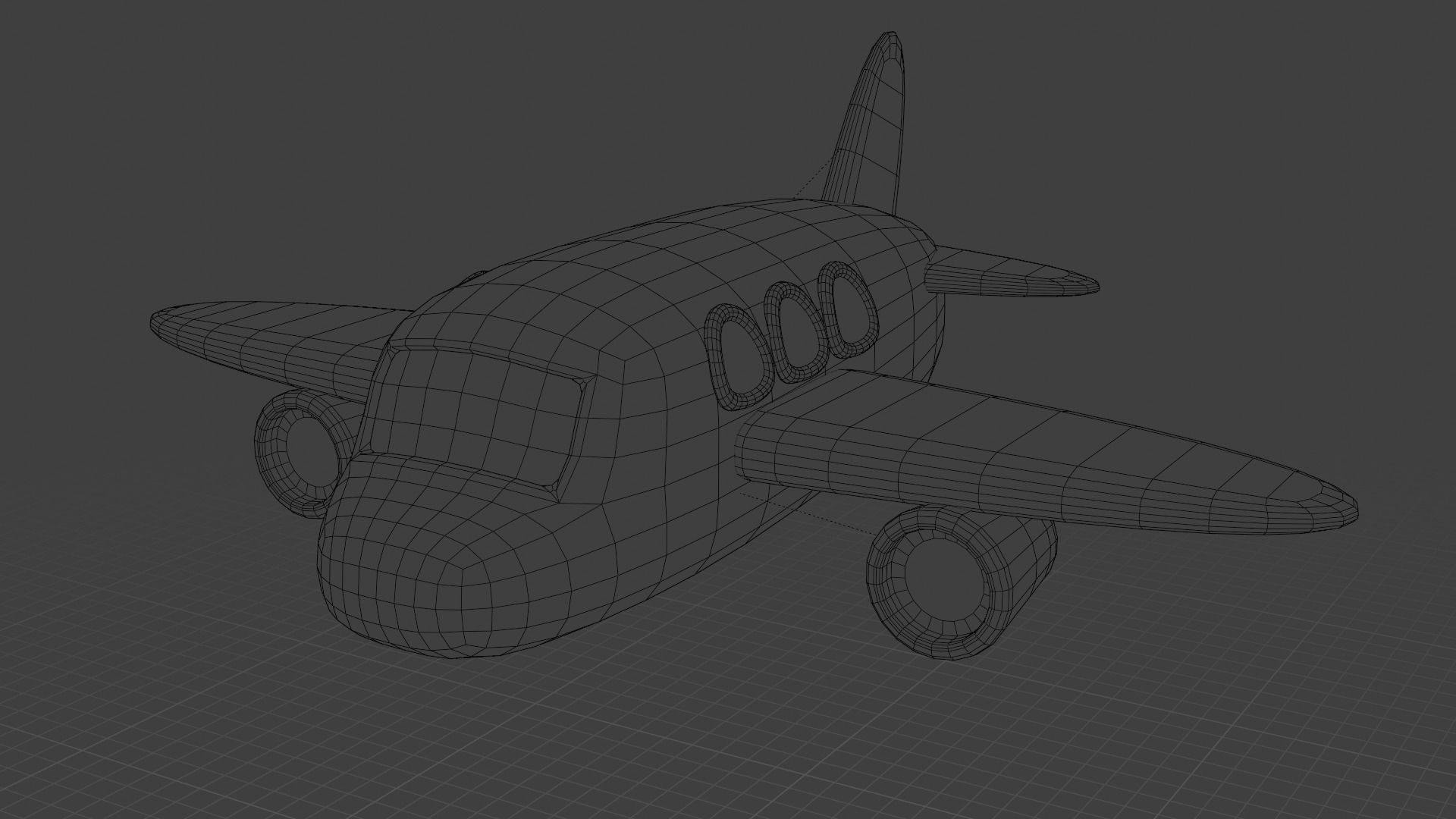 Cute lowpoly pink Airplane Low-poly 3D model_9