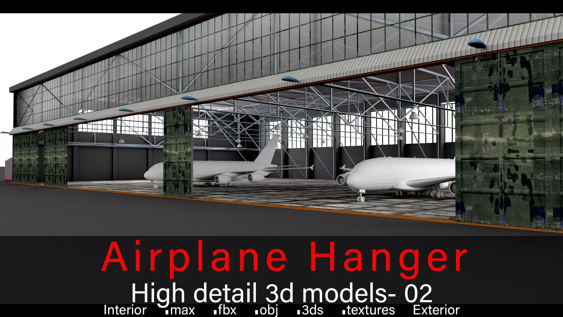 Airplane Hanger- Airlplanes- Vol 02- High detail 3d models 3D model_0