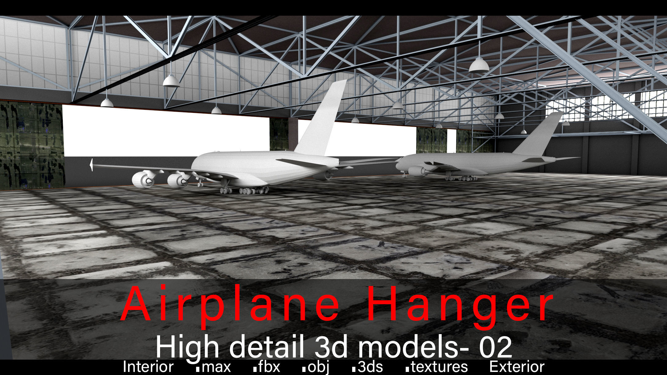 Airplane Hanger- Airlplanes- Vol 02- High detail 3d models 3D model_12
