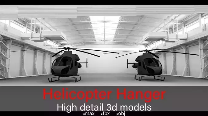 Helicopter Hanger- Helicopters- High detail 3d models 3D model Helicopter Hanger- Helicopters- High detail 3d models 3D model