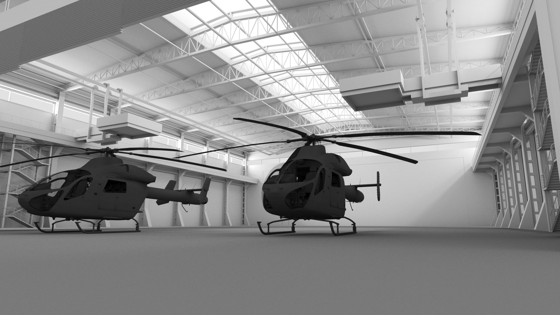 Helicopter Hanger- Helicopters- High detail 3d models 3D model_8