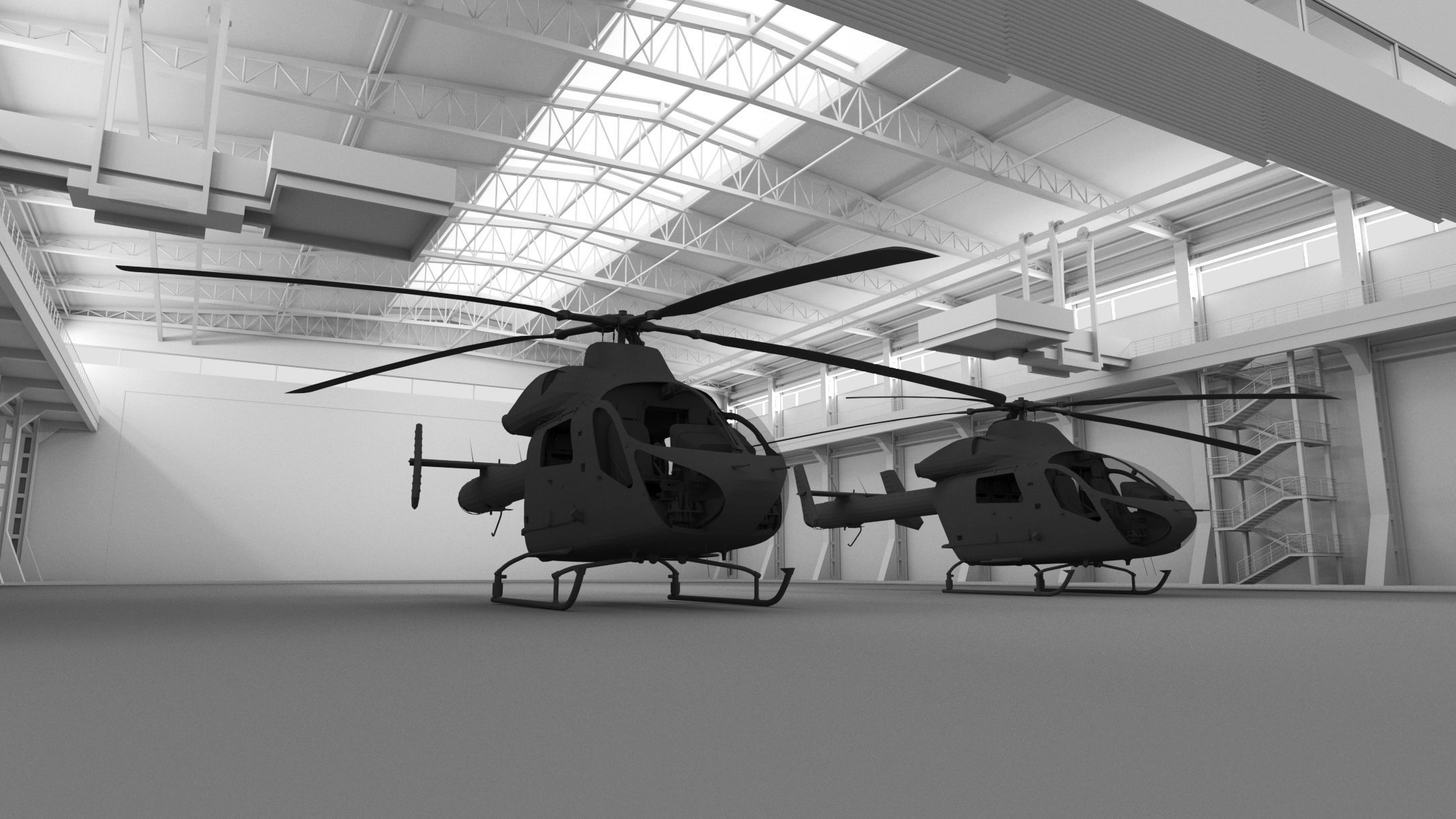 Helicopter Hanger- Helicopters- High detail 3d models 3D model_7