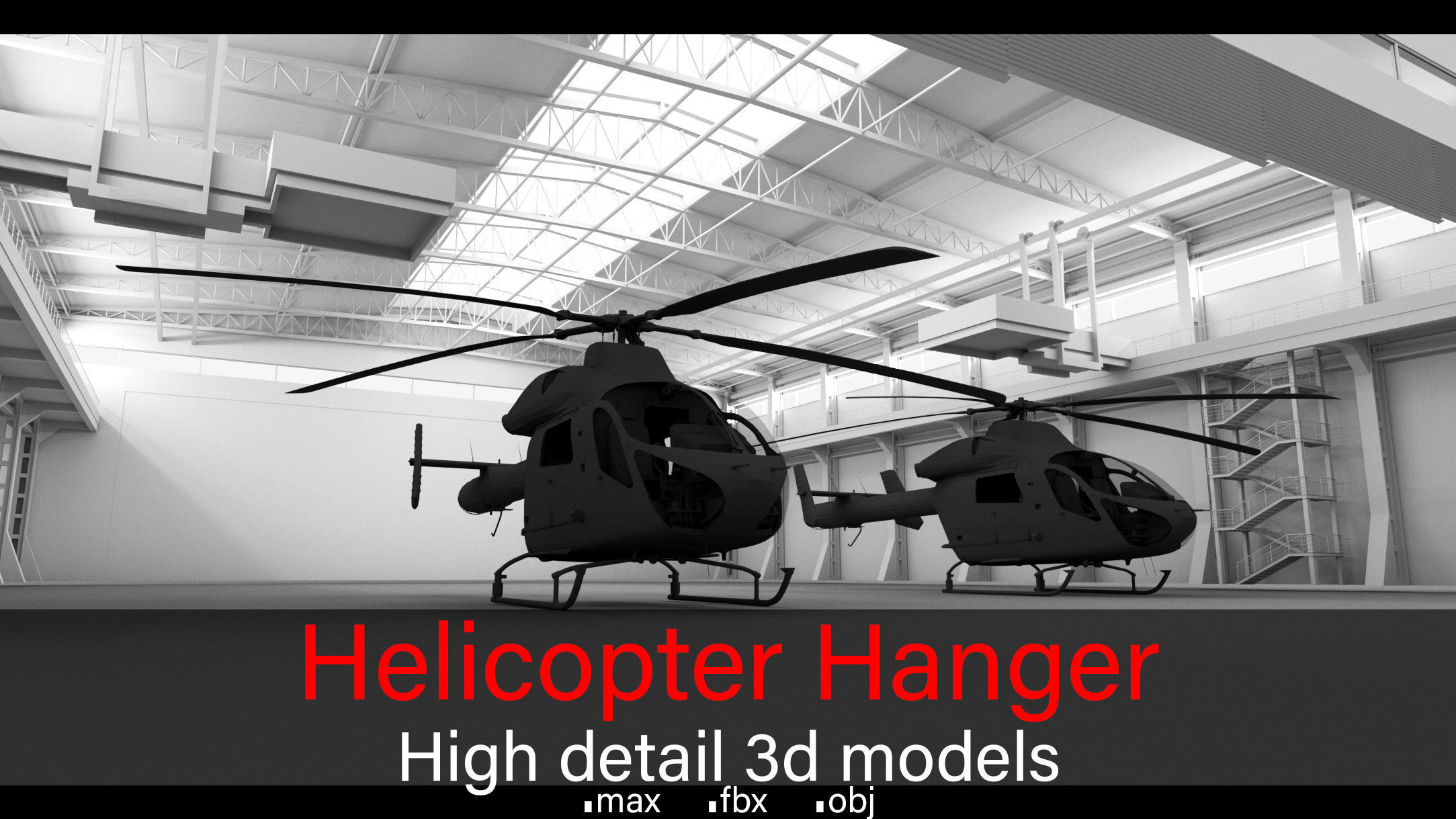 Helicopter Hanger- Helicopters- High detail 3d models 3D model_2