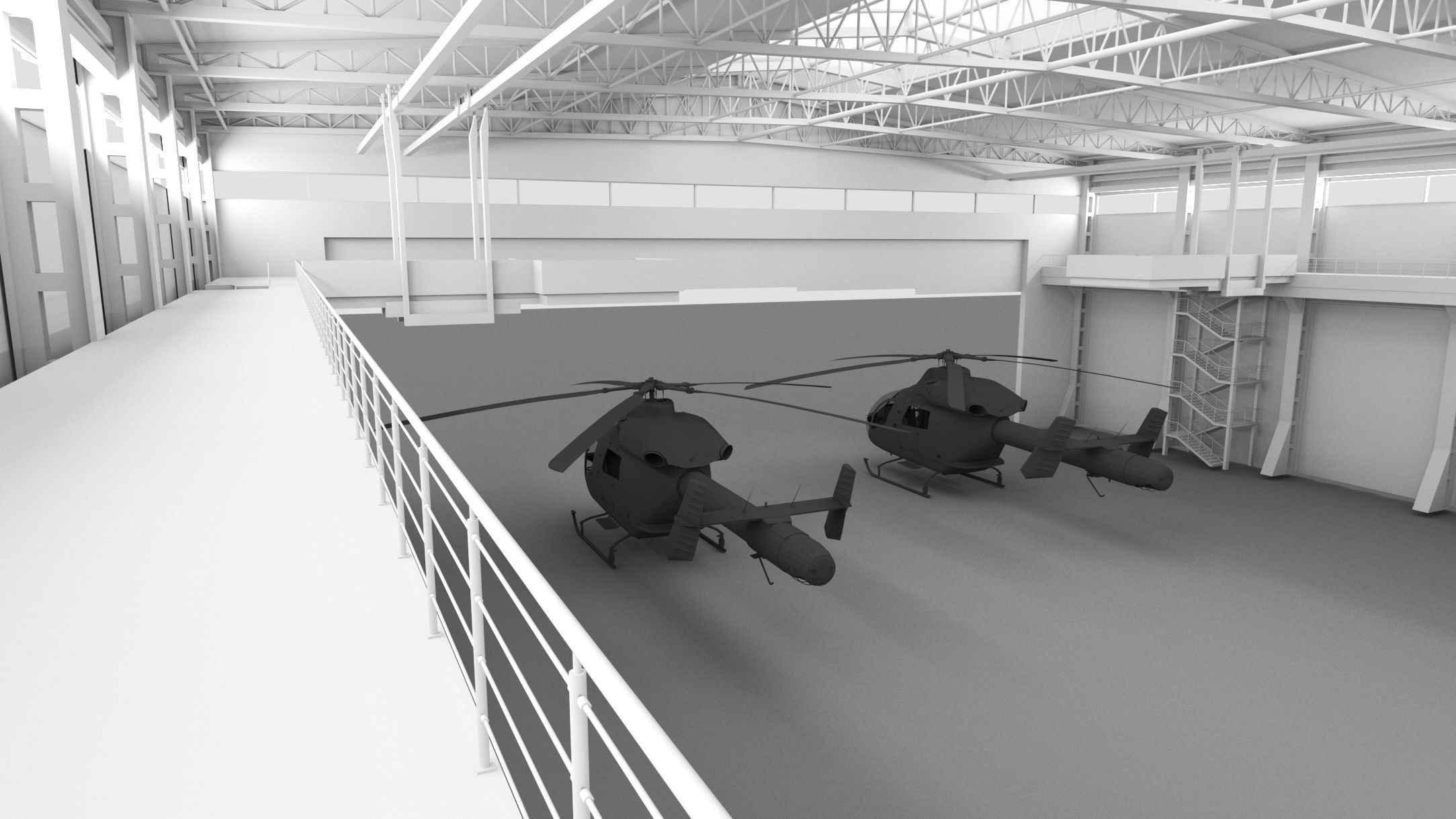 Helicopter Hanger- Helicopters- High detail 3d models 3D model_9