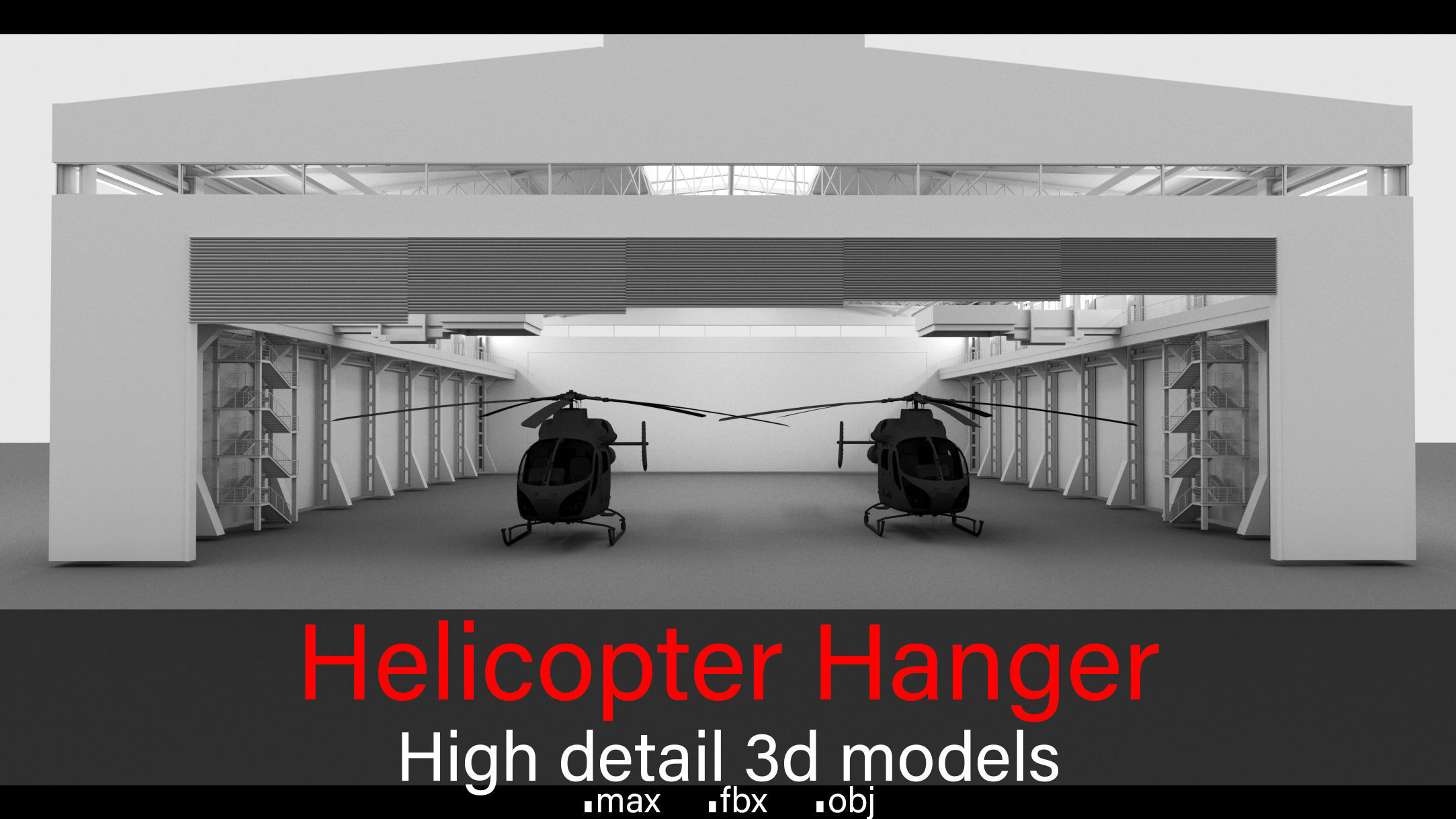 Helicopter Hanger- Helicopters- High detail 3d models 3D model_1