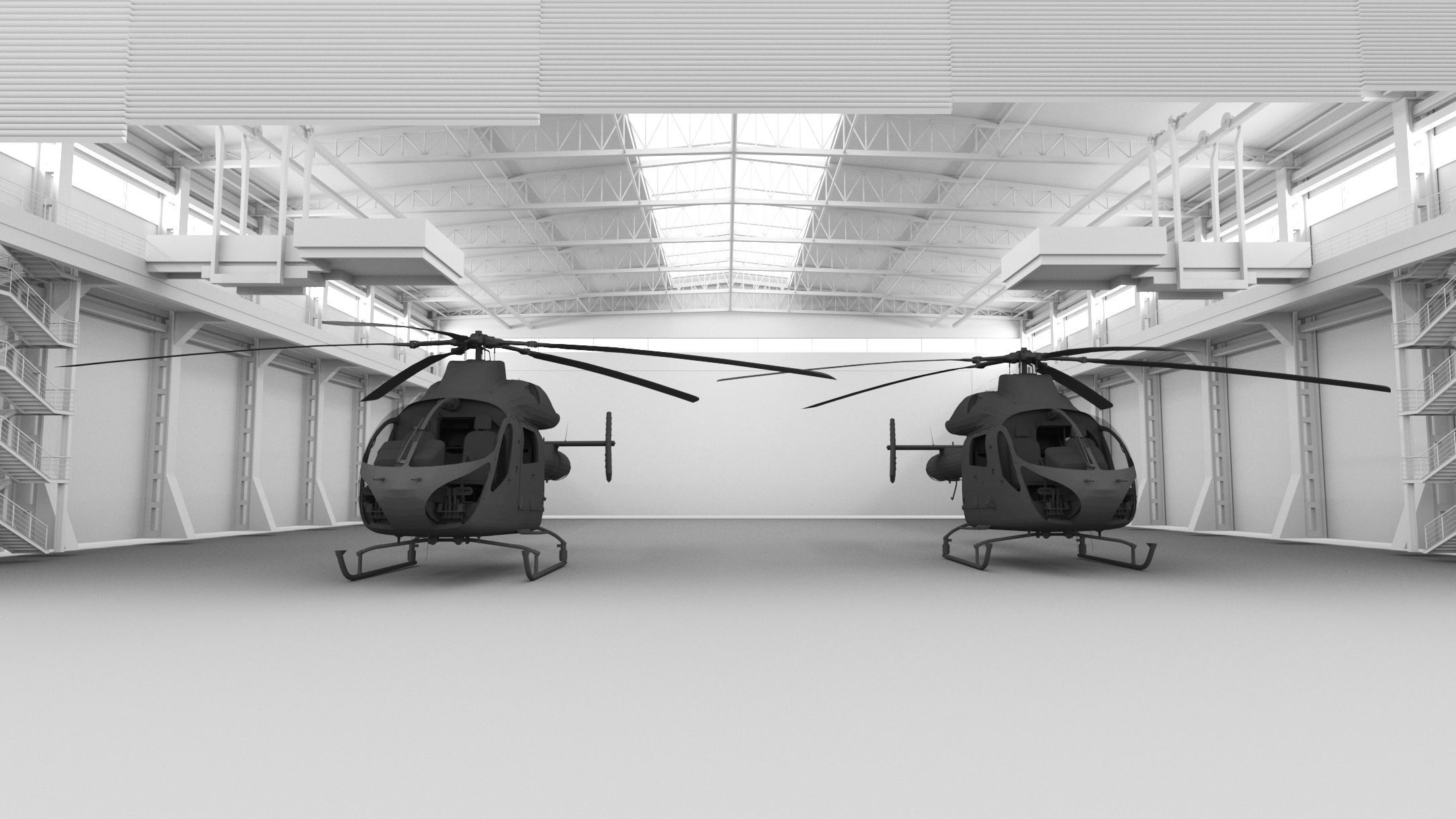 Helicopter Hanger- Helicopters- High detail 3d models 3D model_5