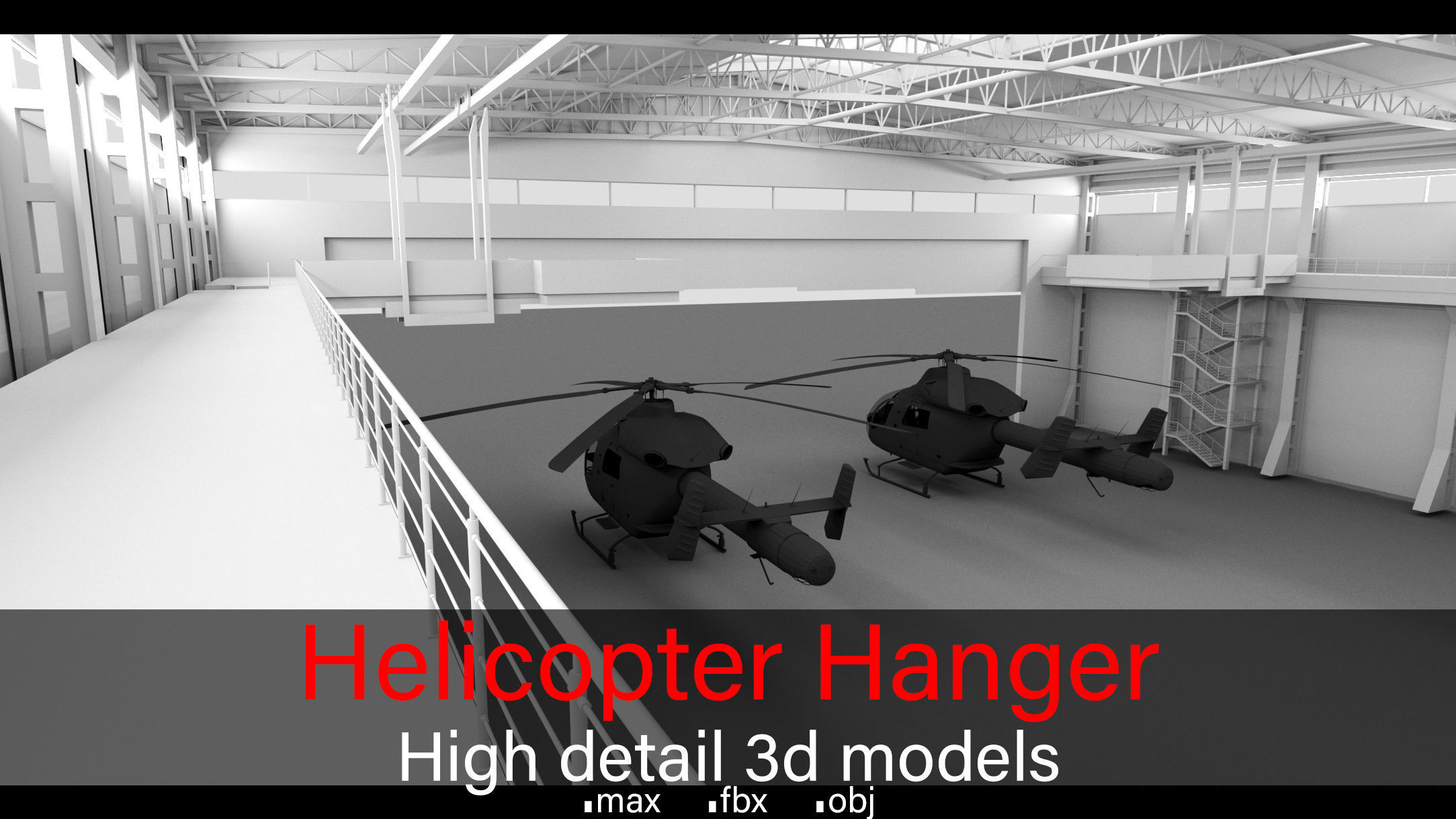 Helicopter Hanger- Helicopters- High detail 3d models 3D model_4