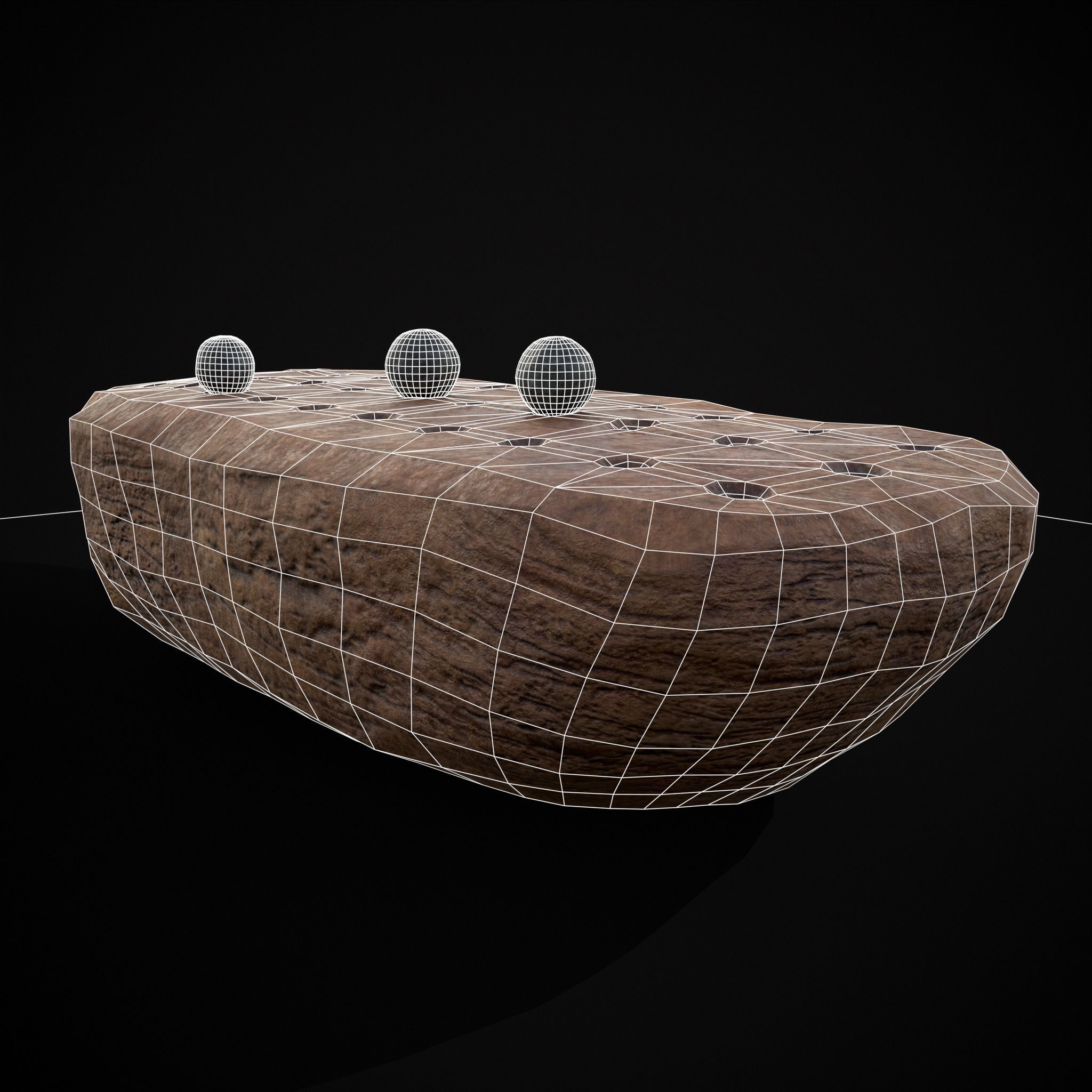 Ancient Stone Game Low-poly 3D model_6