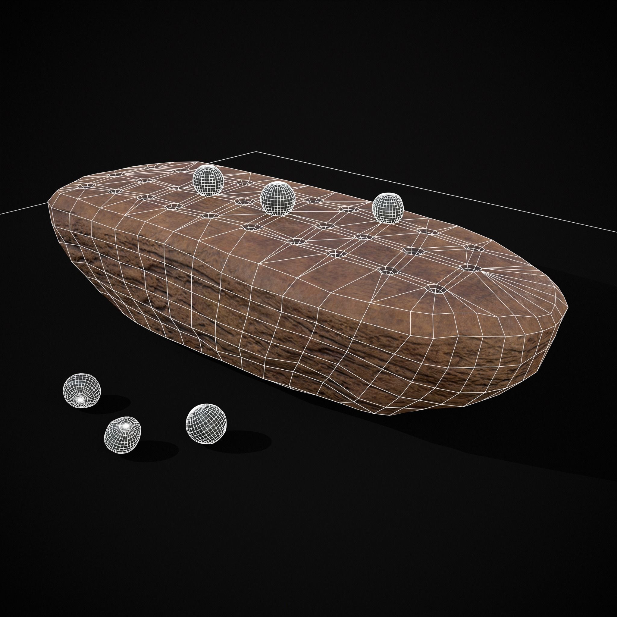 Ancient Stone Game Low-poly 3D model_20